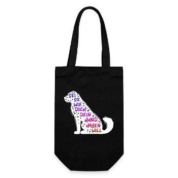 Lieblingstier Statement Hund Haustiere Kuscheltier - Geschenkbeutel für Flaschen - Schwarz - Vorne