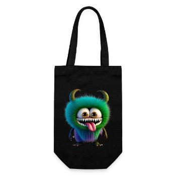 Happy Halloween cute monster tongue out scary fun - Gift Bag for Bottles - black - Front