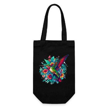 Kolibri - Geschenkbeutel für Flaschen - Schwarz - Vorne