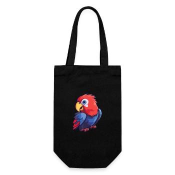 Rosella Cartoon Kawaii Aquarelle Illustration - Sac à bouteille - noir - Devant