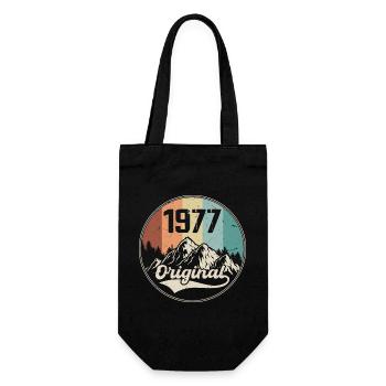 Original 1977 Geburtstagsgeschenk - 1977 - Geschenkbeutel für Flaschen - Schwarz - Vorne