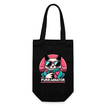 The Purr-minator - Geschenkbeutel für Flaschen - Schwarz - Vorne