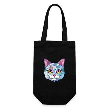 Chat d’argent britannique coloré aquarelle pour animaux de compagnie Cartoon - Sac à bouteille - noir - Devant