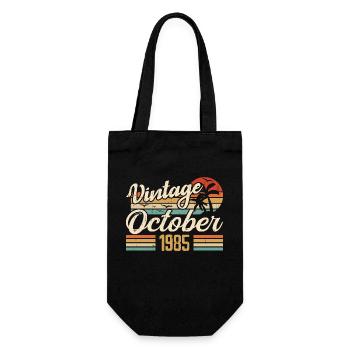 October 1985 Anniversary Gift - 1985 - Gift Bag for Bottles - black - Front