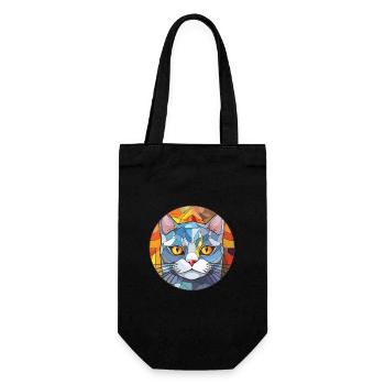 Chat d’argent britannique coloré aquarelle pour animaux de compagnie Cartoon - Sac à bouteille - noir - Devant
