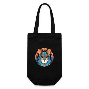 Brasilianische Kurzhaarkatze buntes Aquarell Haustier - Geschenkbeutel für Flaschen - Schwarz - Vorne
