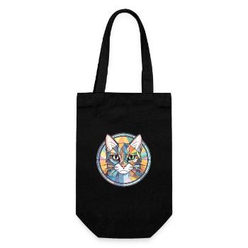 Minskin Cat Breed Illustration aquarelle colorée - Sac à bouteille - noir - Devant