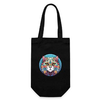 Highlander chat coloré aquarelle illustration - Sac à bouteille - noir - Devant