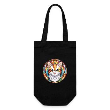 Illustration à l’aquarelle colorée de chat Van turc - Sac à bouteille - noir - Devant