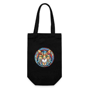 Ragamuffin chat coloré aquarelle illustration - Sac à bouteille - noir - Devant