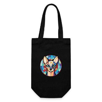 Siamkatze Rasse bunte Aquarell-Illustration - Geschenkbeutel für Flaschen - Schwarz - Vorne