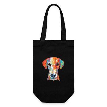 Bedlington Terrier Dog Breed Colorful Watercolor - Gift Bag for Bottles - black - Front