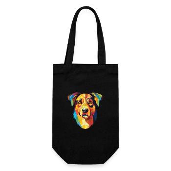 Baskischer Schäferhund Rasse Aquarell Illustration - Geschenkbeutel für Flaschen - Schwarz - Vorne
