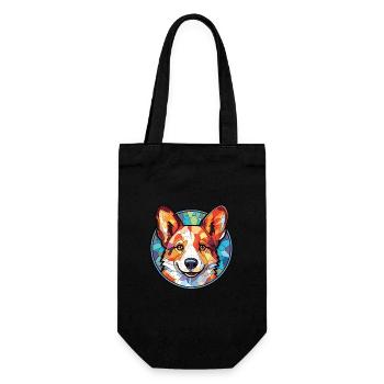 Corgi chien race coloré aquarelle illustration - Sac à bouteille - noir - Devant