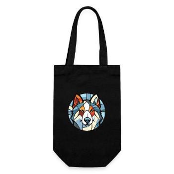 Illustration à l’aquarelle de race de chien esquimau canadien - Sac à bouteille - noir - Devant