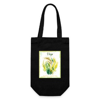 Zodiac Signs in Watercolor: Virgo the Harvester - Gift Bag for Bottles - black - Front