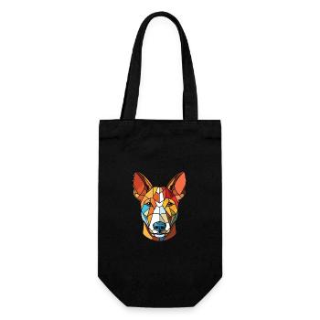 Bull Terrier chien race aquarelle Illustration - Sac à bouteille - noir - Devant