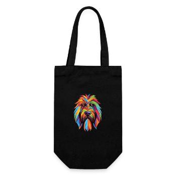 Briard Dog Breed Colorful Watercolor Illustration - Gift Bag for Bottles - black - Front