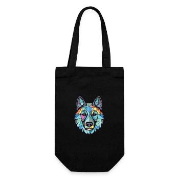 Black Norwegian Elkhound Dog Breed Watercolor - Gift Bag for Bottles - black - Front