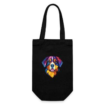 Bernese Mountain Dog Breed Watercolor Illustration - Gift Bag for Bottles - black - Front