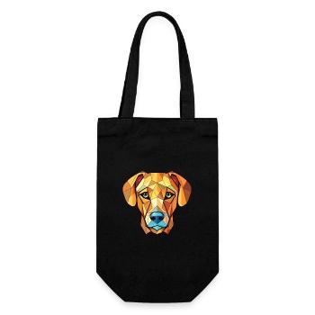 Black Mouth Cur Dog Breed Watercolor Illustration - Gift Bag for Bottles - black - Front