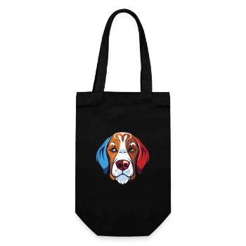 Chien Français Hunderasse Aquarell Illustration - Geschenkbeutel für Flaschen - Schwarz - Vorne