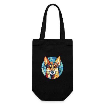Ostsibirische Laika-Hunderasse buntes Aquarell - Geschenkbeutel für Flaschen - Schwarz - Vorne