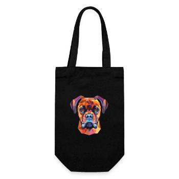 Illustration à l’aquarelle de race de chien Boxer allemand - Sac à bouteille - noir - Devant