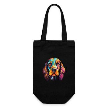 Deutsche Spaniel Hunderasse Aquarell Illustration - Geschenkbeutel für Flaschen - Schwarz - Vorne