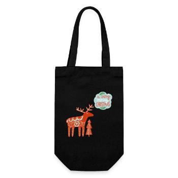 ein sehr frohes Weihnachten - Geschenkbeutel für Flaschen - Schwarz - Vorne
