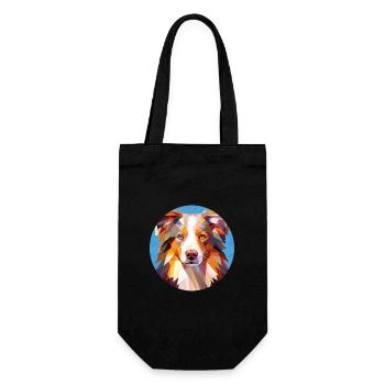 Berger australien chien race coloré aquarelle - Sac à bouteille - noir - Devant