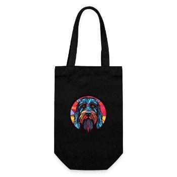 Schwarz Russischer Terrier Hunderasse Aquarellglas - Geschenkbeutel für Flaschen - Schwarz - Vorne