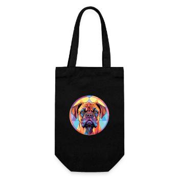 Bullmastiff chien race aquarelle Illustration - Sac à bouteille - noir - Devant