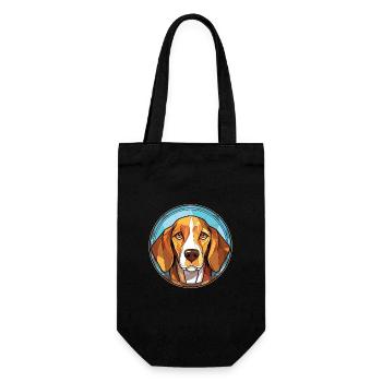 Galgo Español Hunderasse Aquarell Illustration - Geschenkbeutel für Flaschen - Schwarz - Vorne