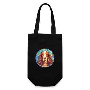 American Water Spaniel Dog Breed Watercolor Glass - Gift Bag for Bottles - black - Front