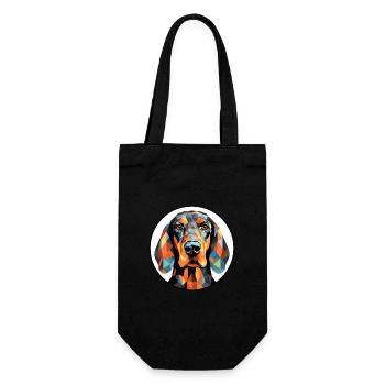 Noir et Tan Coonhound chien race verre aquarelle - Sac à bouteille - noir - Devant