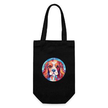 Cavalier King Charles Spaniel chien race aquarelle - Sac à bouteille - noir - Devant