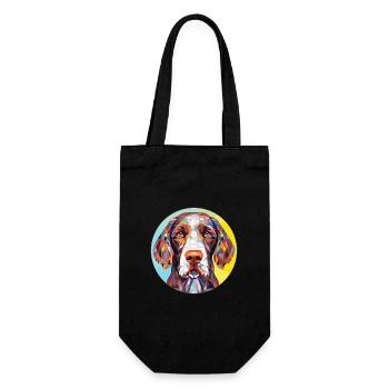 Deutsch Kurzhaar Vorstehhund Rasse Aquarell - Geschenkbeutel für Flaschen - Schwarz - Vorne