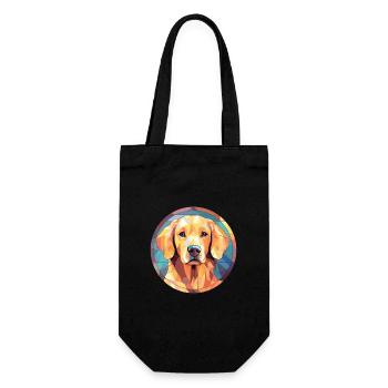 German Spitz Dog Breed Watercolor Illustration - Gift Bag for Bottles - black - Front