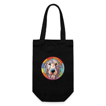 Irish Wolfhound Dog Breed Watercolor Illustration - Gift Bag for Bottles - black - Front
