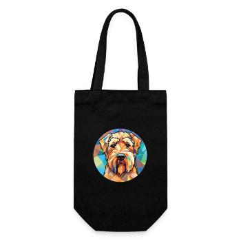 Laine Terrier à poil doux race de chien aquarelle - Sac à bouteille - noir - Devant