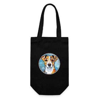 Parson Russell Terrier Dog Breed Watercolor Glass - Gift Bag for Bottles - black - Front