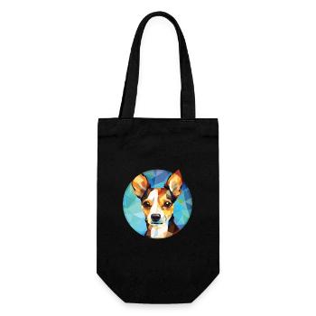 Toy Fox Terrier Dog Breed Watercolor Illustration - Gift Bag for Bottles - black - Front