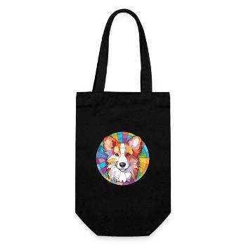 Shetland Berger chien race aquarelle colorée - Sac à bouteille - noir - Devant