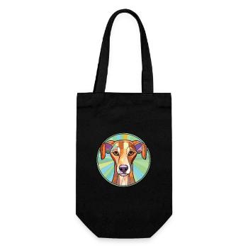 Azawakh chien race coloré aquarelle Illustration - Sac à bouteille - noir - Devant