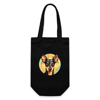 Anglais Toy Terrier Black Tan chien race aquarelle - Sac à bouteille - noir - Devant