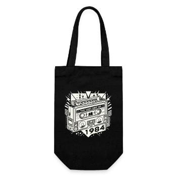 geburtstag very best of 1984 retro - Geschenkbeutel für Flaschen - Schwarz - Vorne