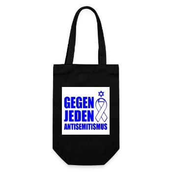 Gegen jeden antisemitismus - Geschenkbeutel für Flaschen - Schwarz - Vorne