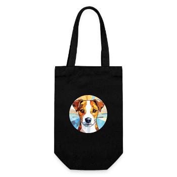 Parson Russell Terrier Dog Breed Watercolor Glass - Gift Bag for Bottles - black - Front