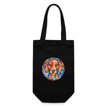 Rajapalayam Dog Breed Watercolor Illustration - Gift Bag for Bottles - black - Front